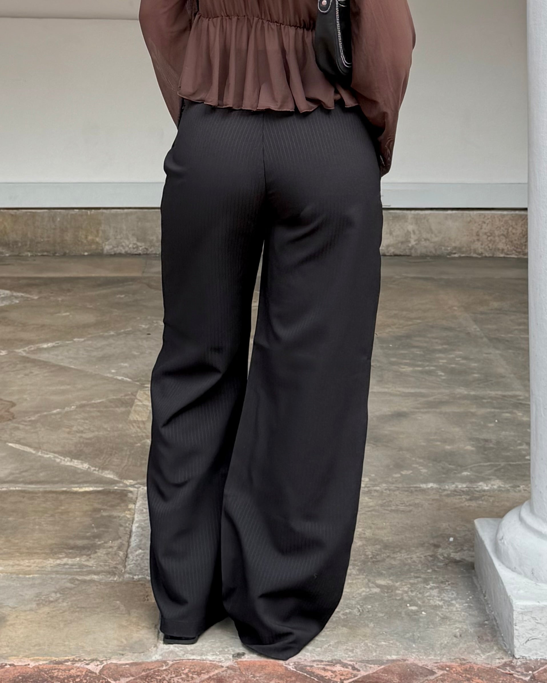 Pantalón Clásico Viena - Negro Raya Tiza