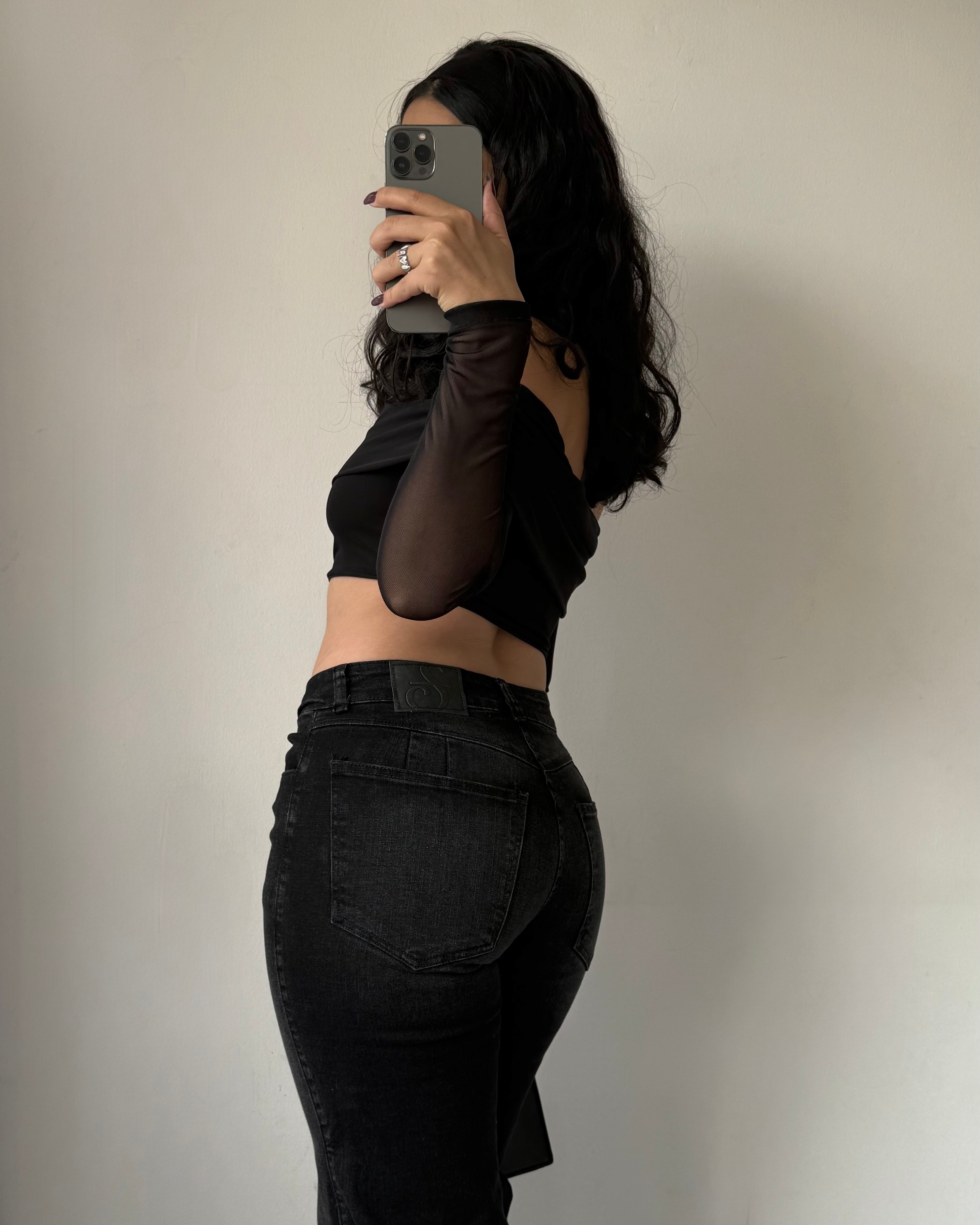 Flare Jeans Negro - Mid Waist