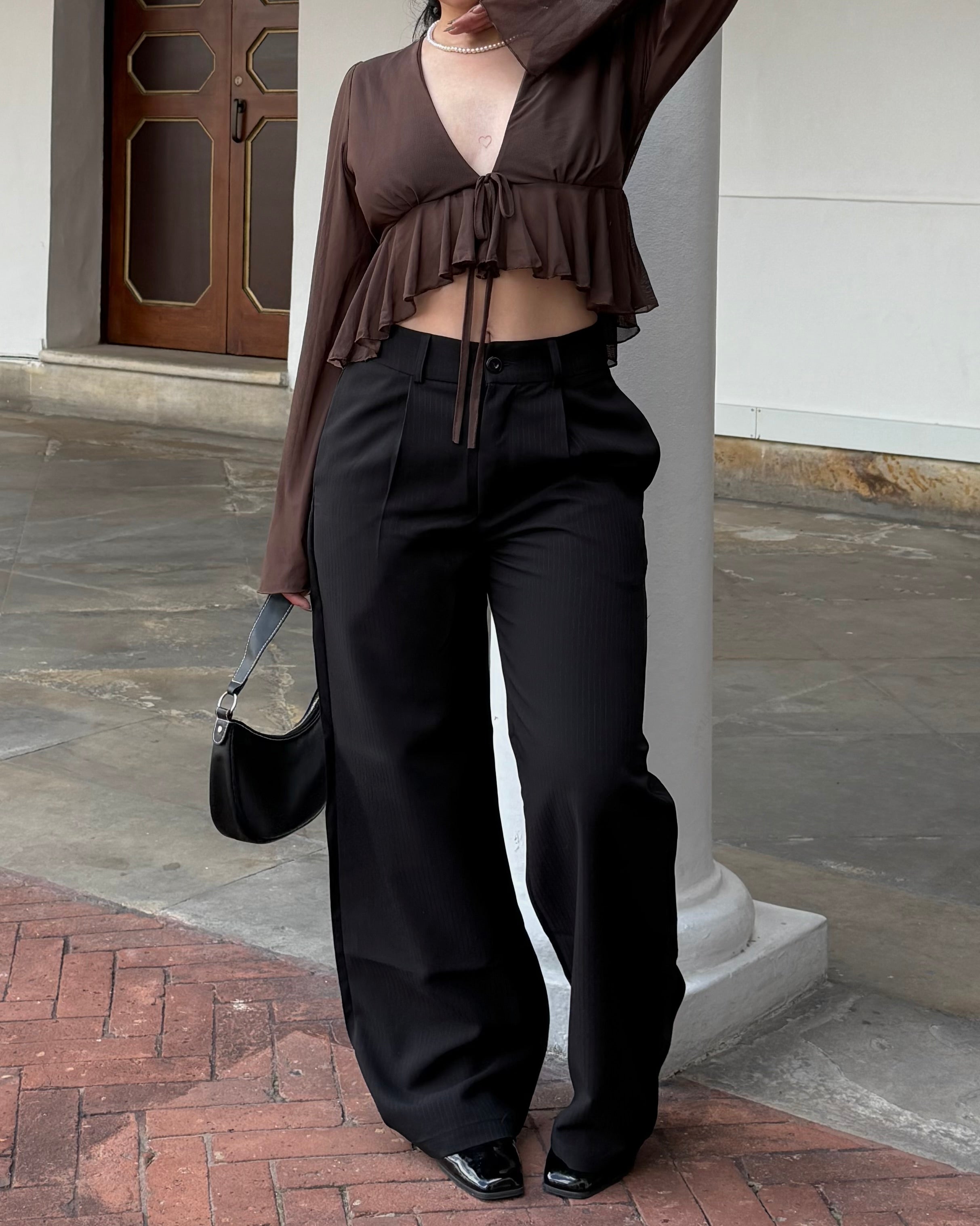 Pantalón Clásico Viena - Negro Raya Tiza