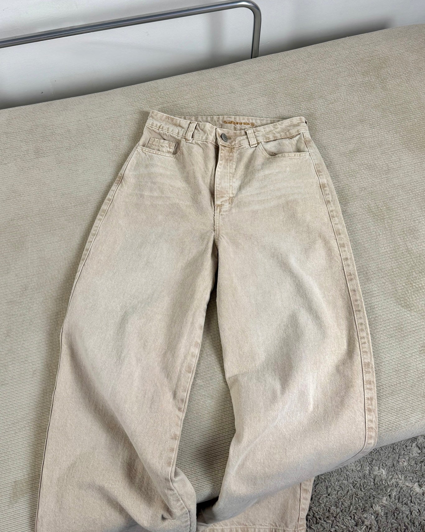 Jeans Wide Leg - Beige