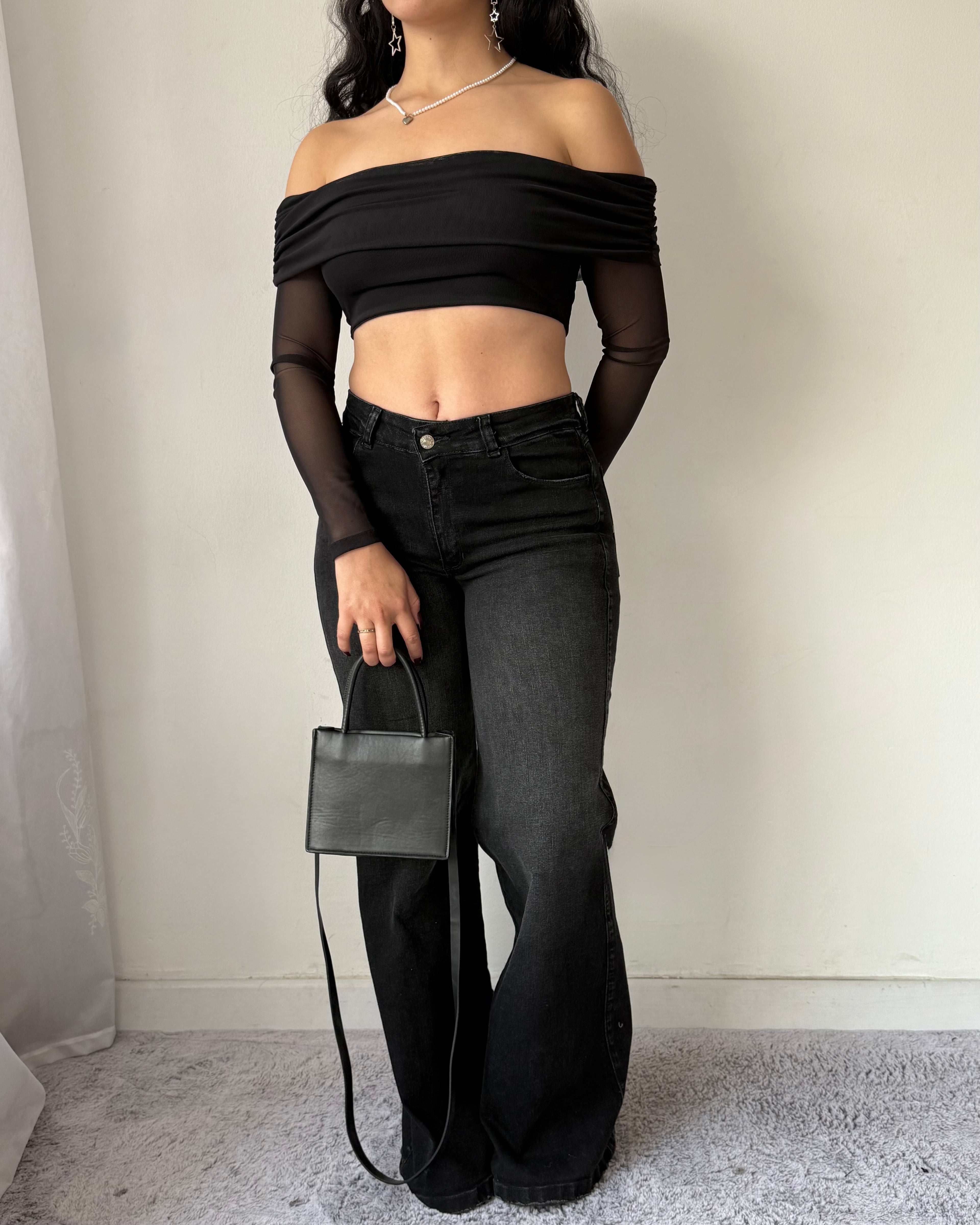 Flare Jeans Negro - Mid Waist