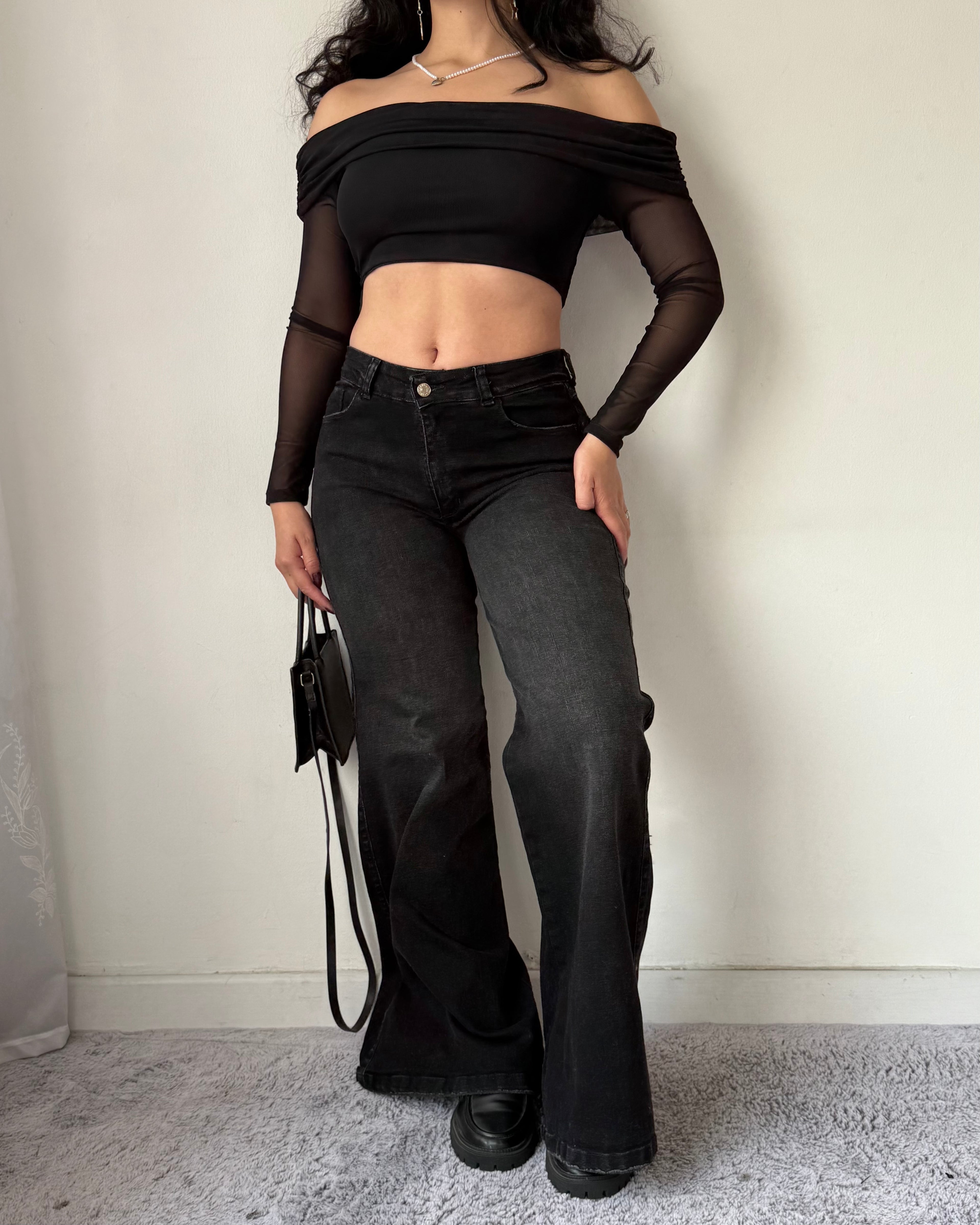 Flare Jeans Negro - Mid Waist