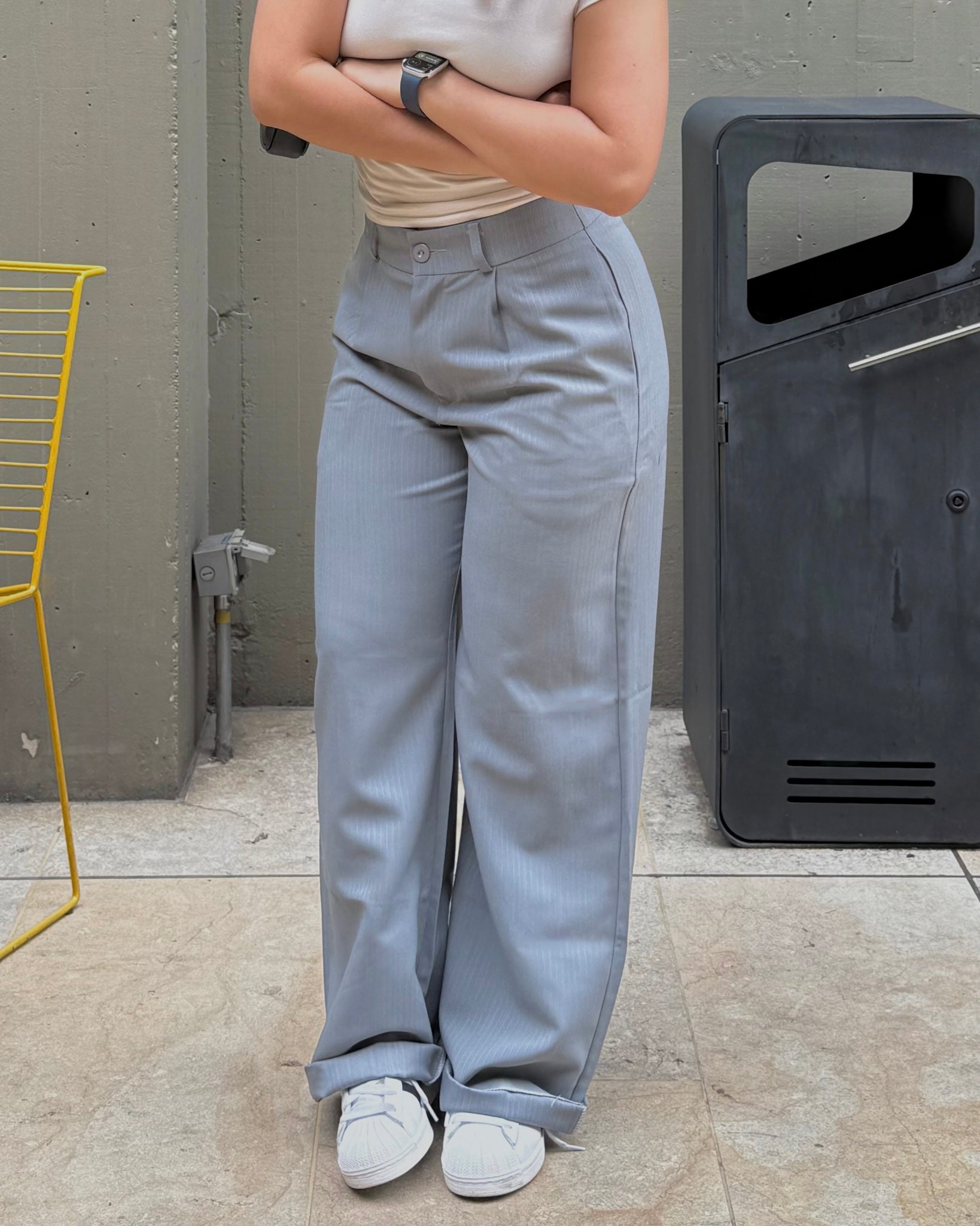 Pantalón Clásico Viena - Gris Raya Tiza