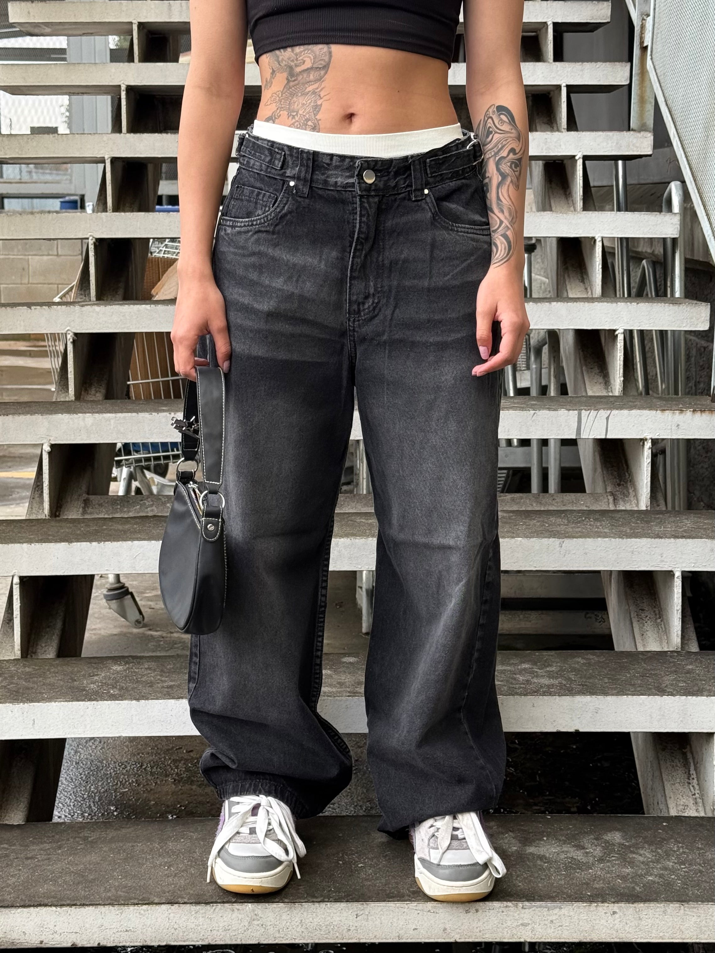 Baggy Jeans Black - Low Waist