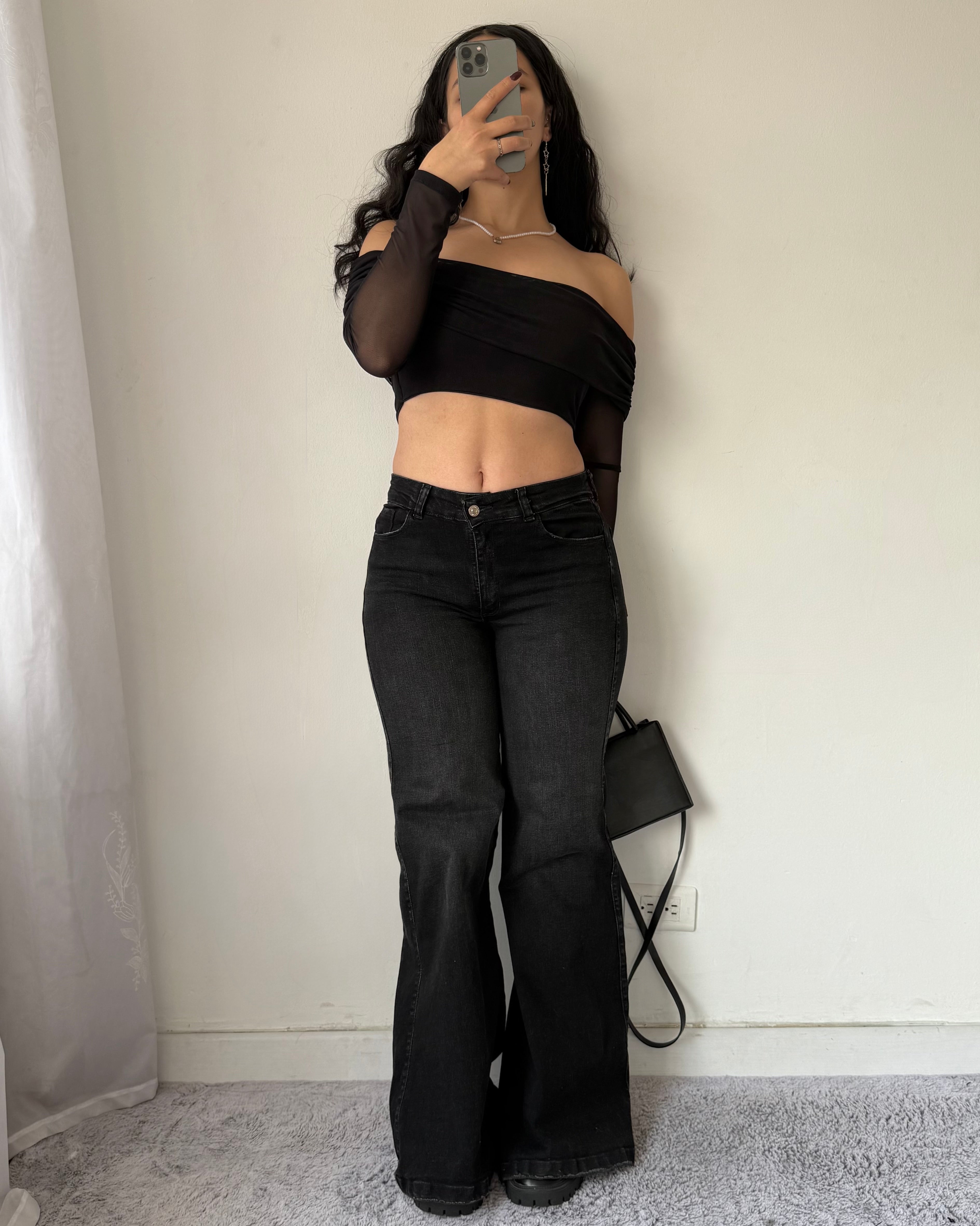 Flare Jeans Negro - Mid Waist