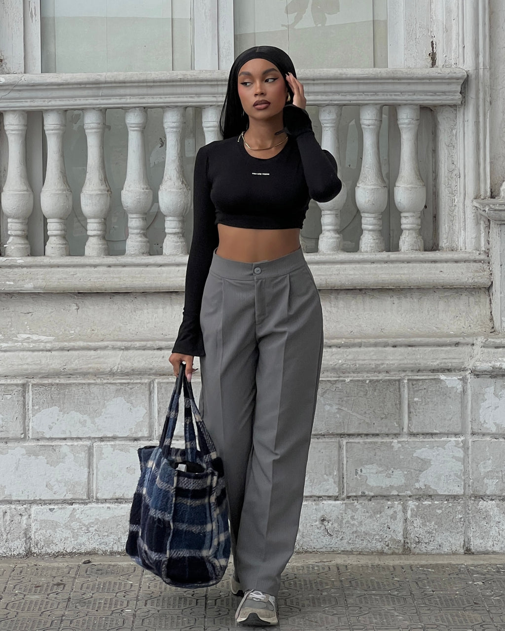 Pantalón Clásico Viena - Gris  Raya Tiza