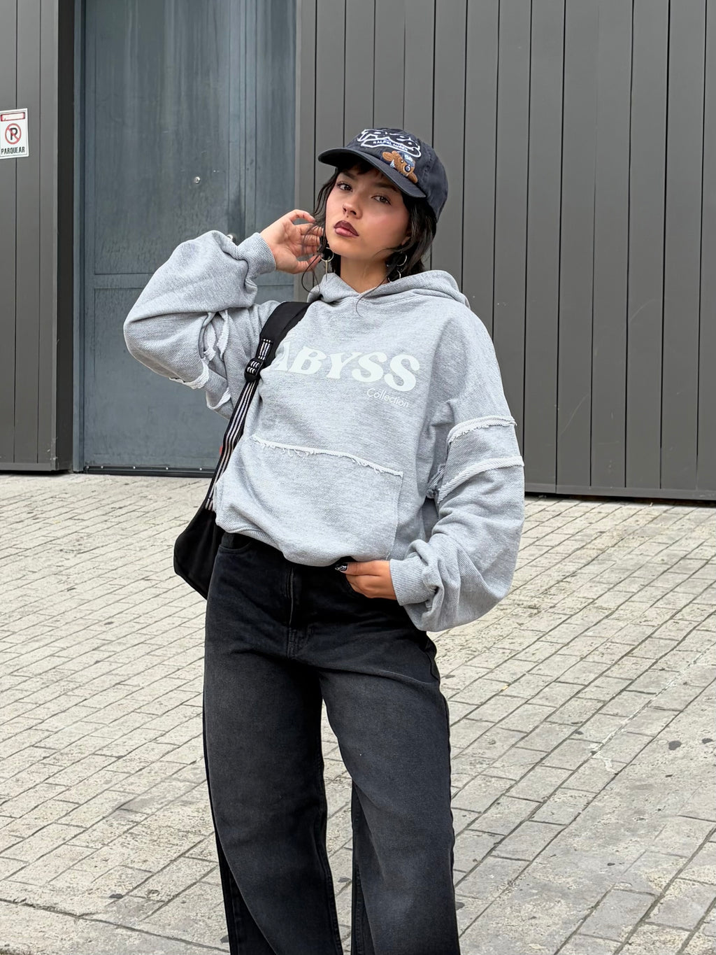 Hoodie Oversize gris - Abyss