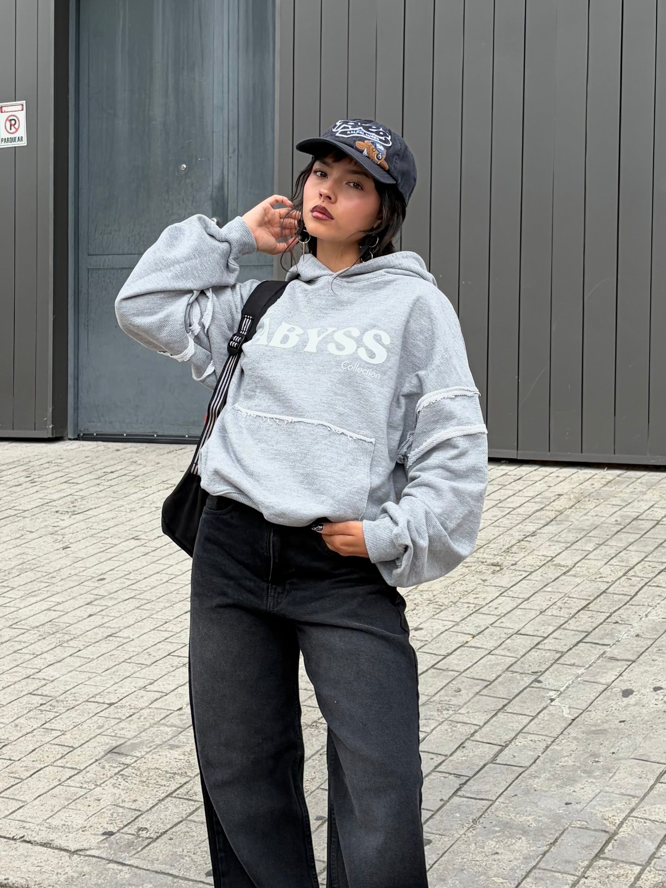 Hoodie Oversize gris - Abyss