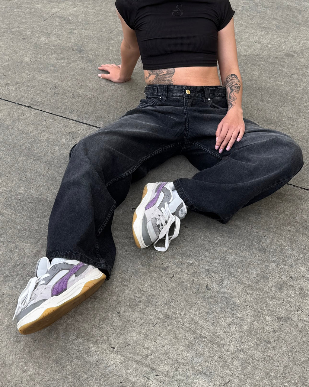 Baggy Jeans Black - Low Waist