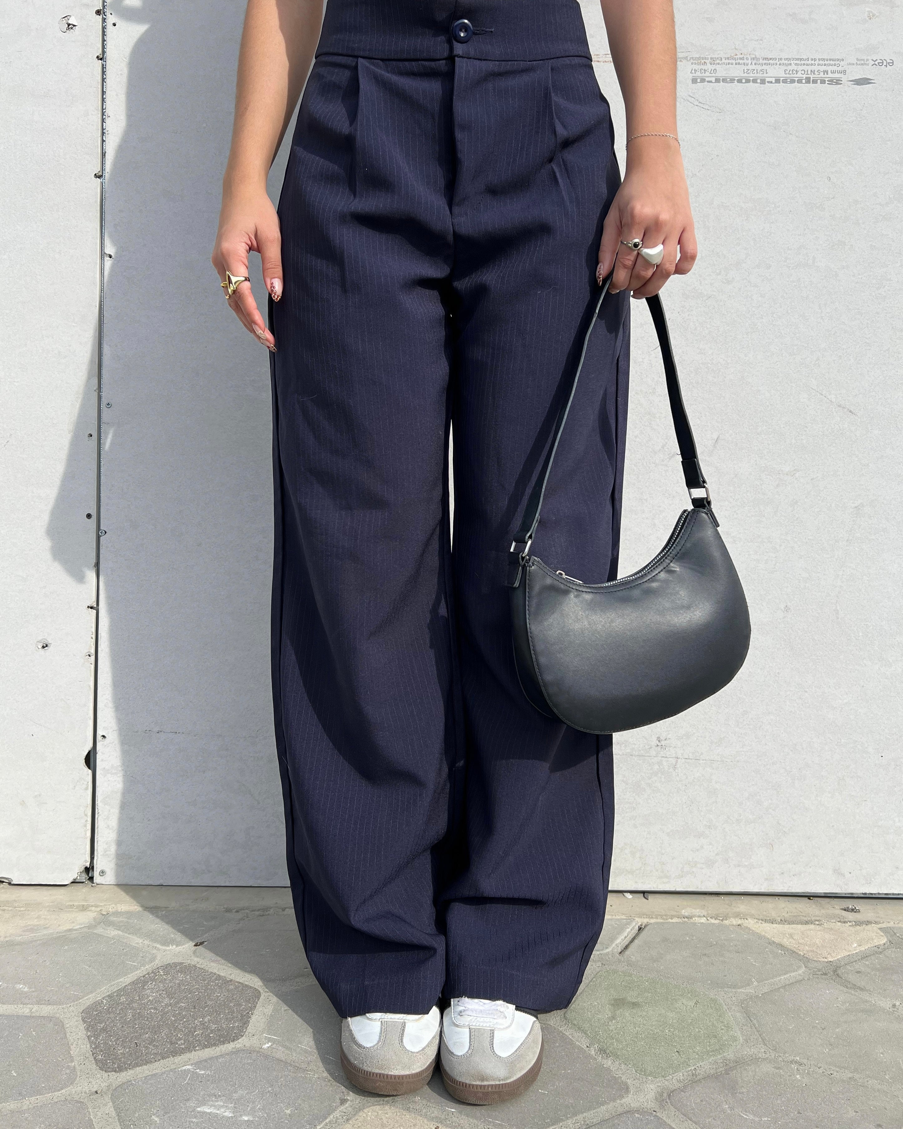 Pantalón Clásico Viena - azul oscuro Raya Tiza