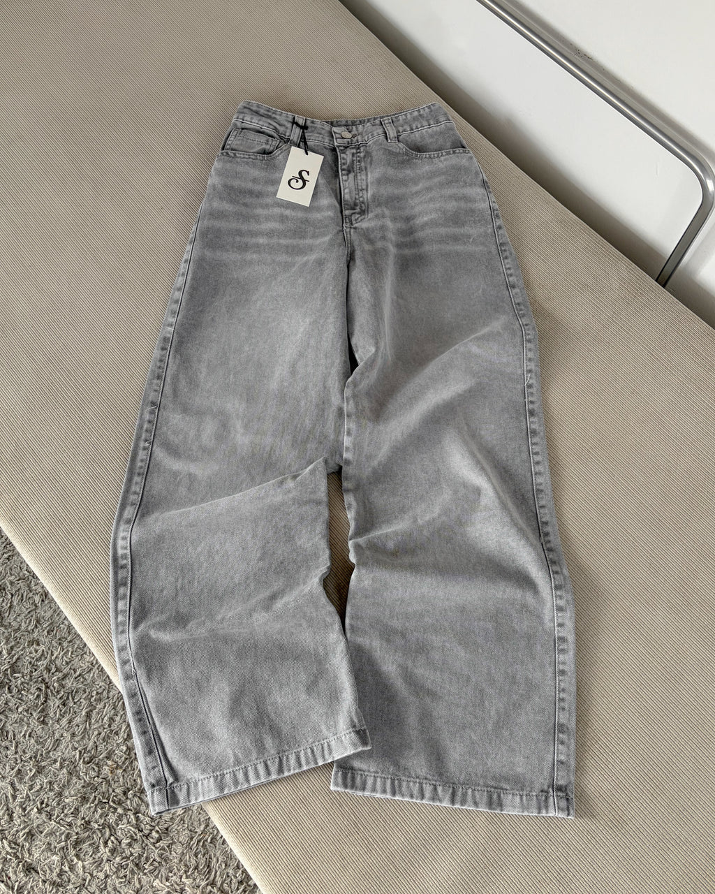 Jeans Wide Leg - Gris