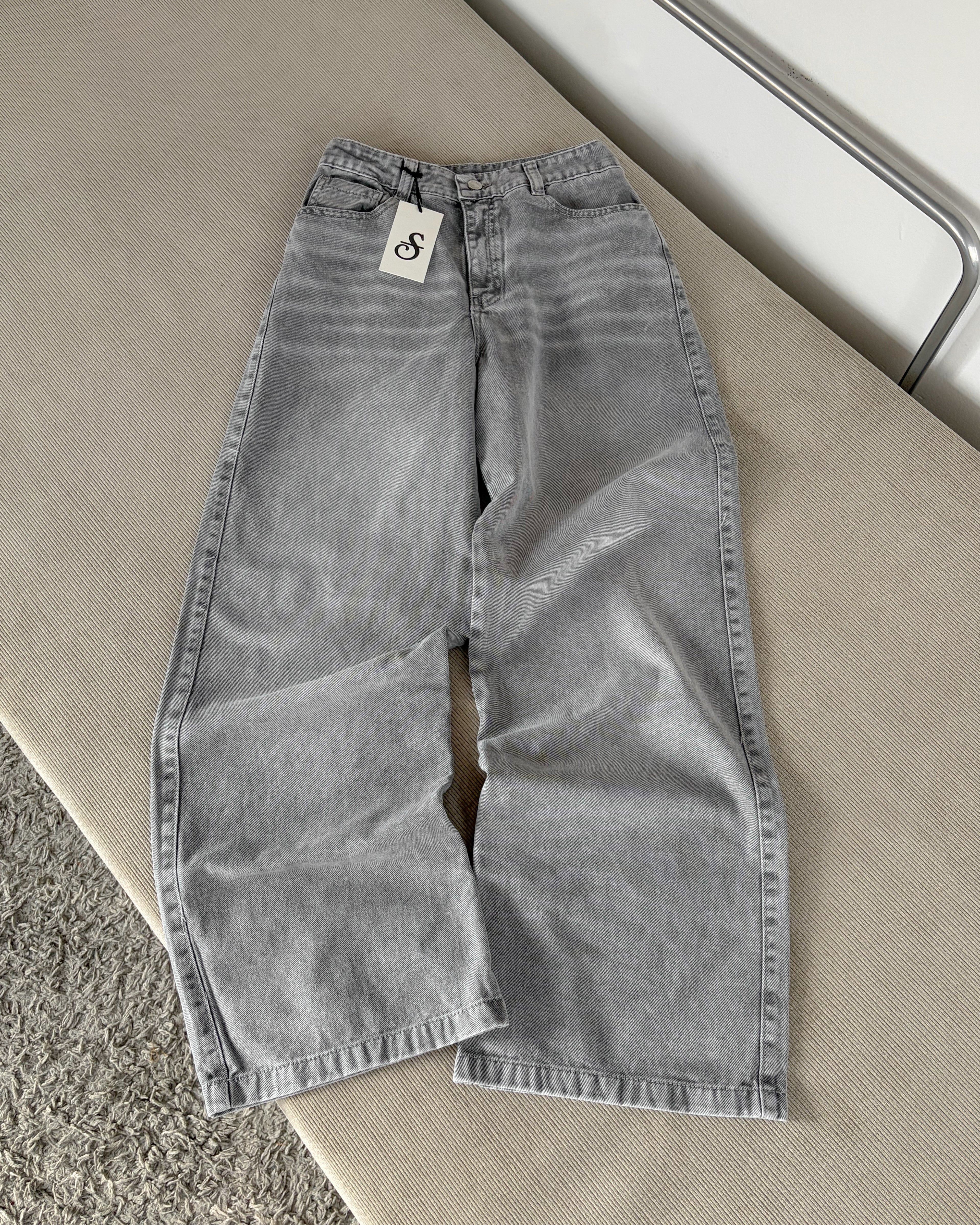 Jeans Wide Leg - Gris