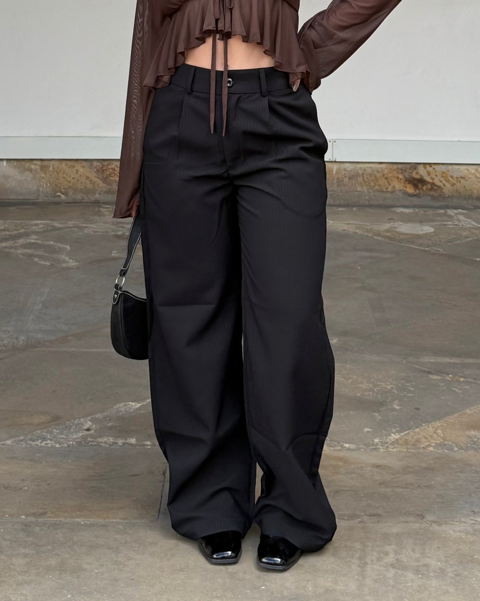 Pantalón Clásico Viena - Negro Raya Tiza