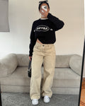 Jeans Wide Leg - Beige