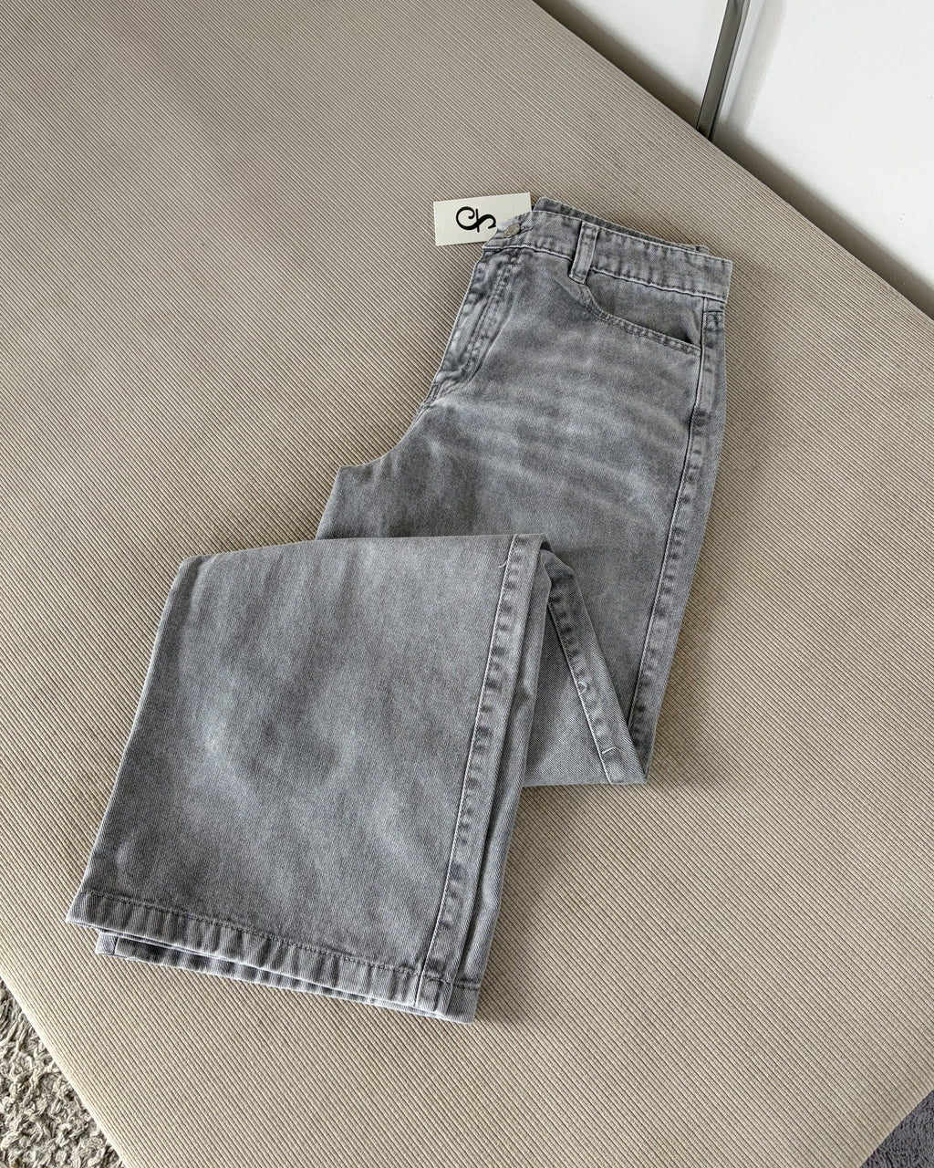 Jeans Wide Leg - Gris