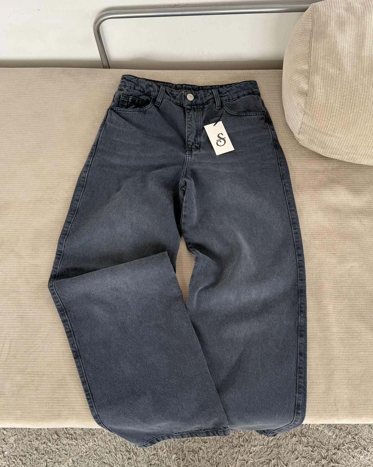 Jeans Wide Leg - Negro Carbón