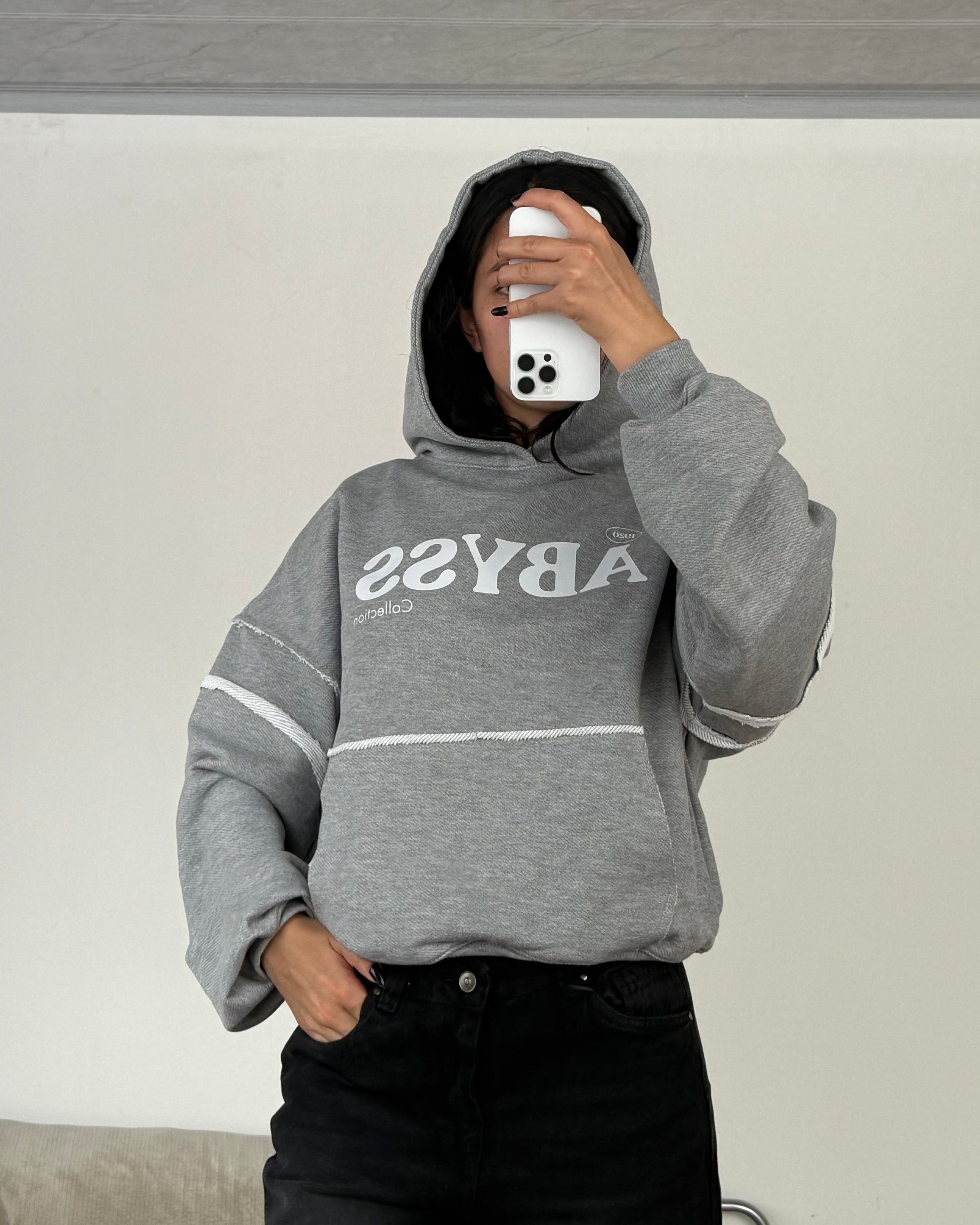 Hoodie Oversize gris - Abyss