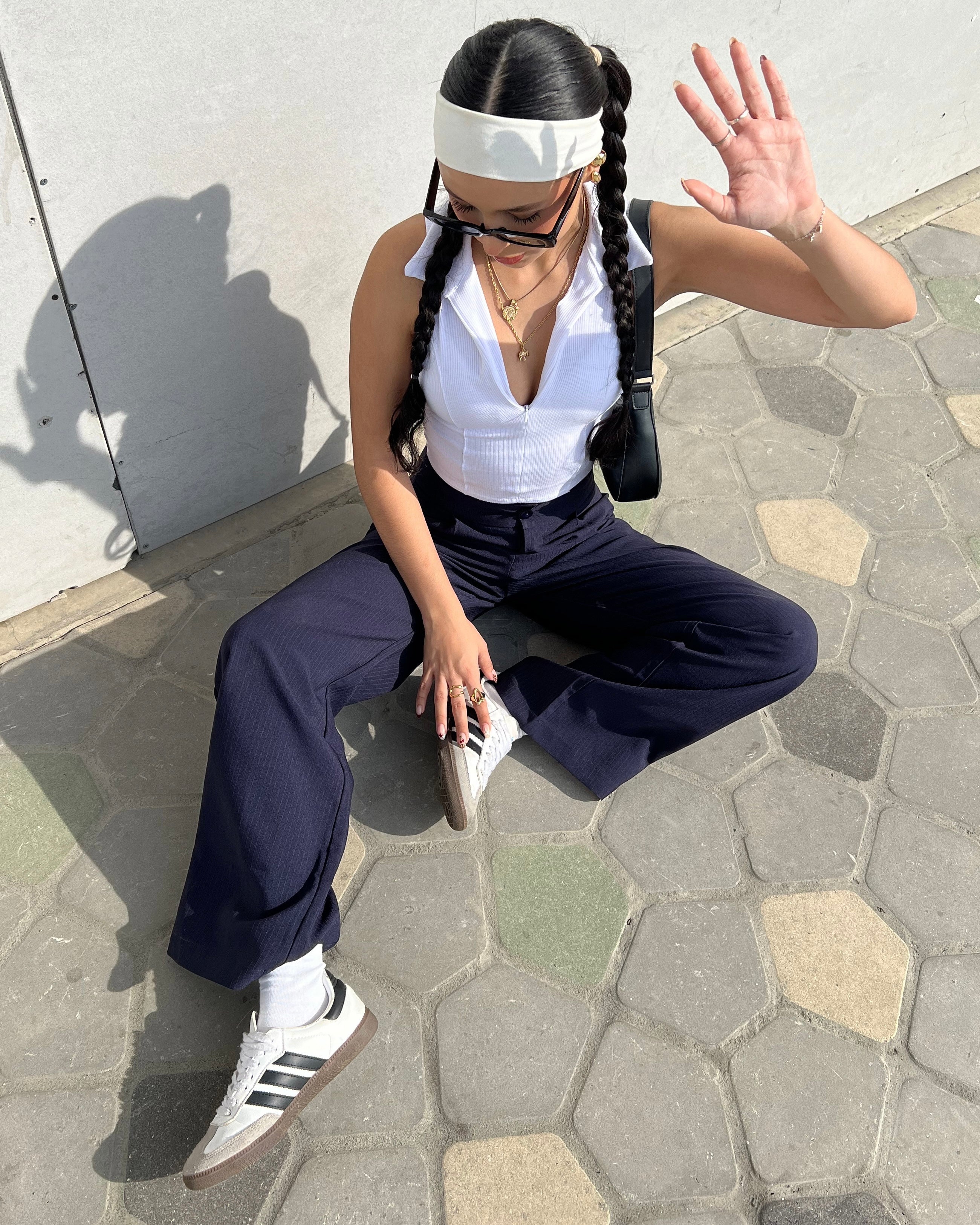 Pantalón Clásico Viena - azul oscuro Raya Tiza