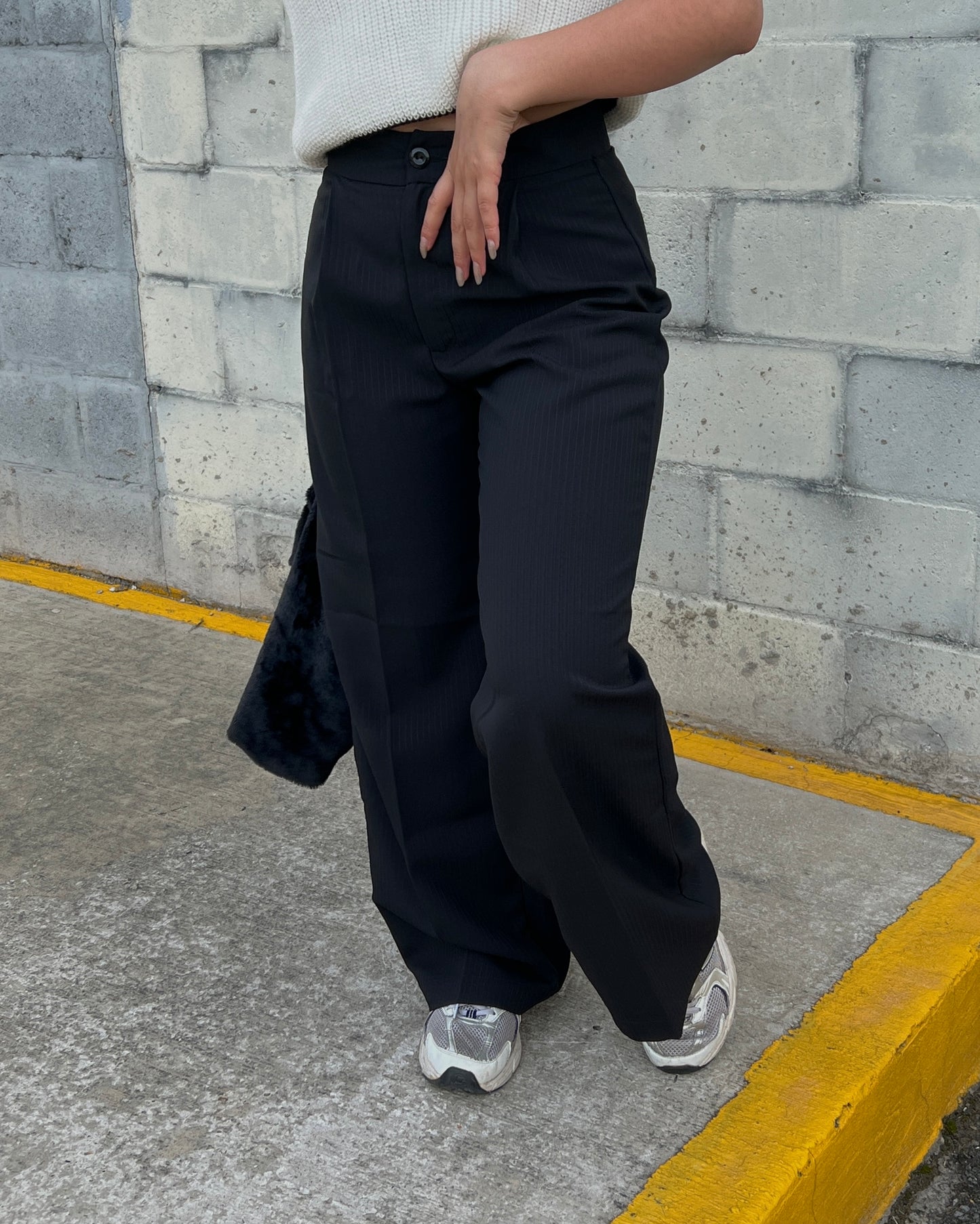 Pantalón Clásico Viena - Negro Raya Tiza