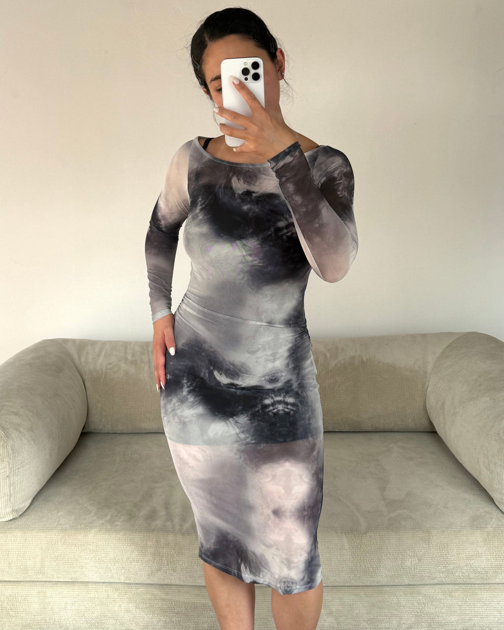 Vestido En Malla - Negro
