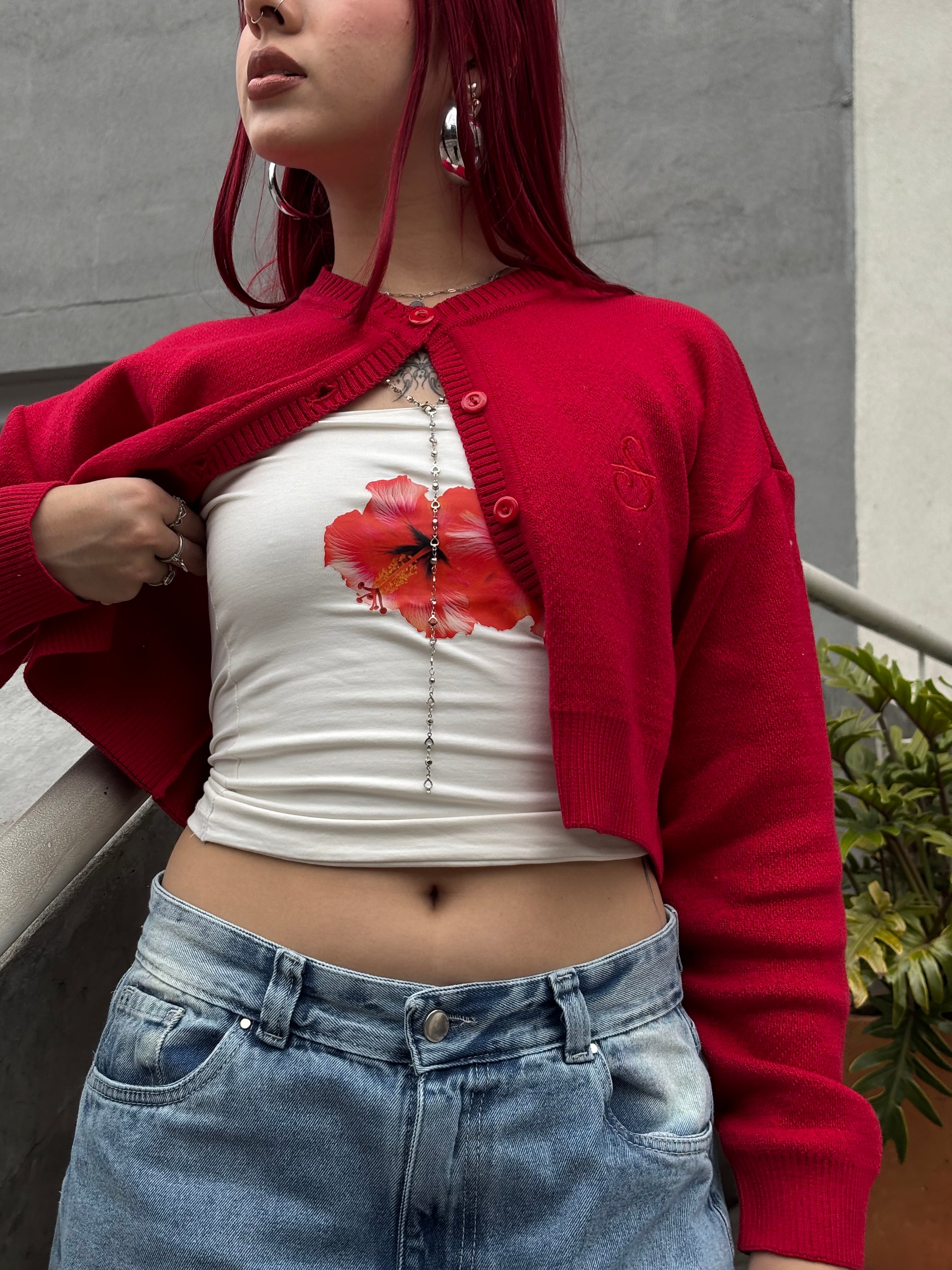 Mini Cárdigan - Rojo