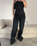 Jeans Wide Leg - Black Shine