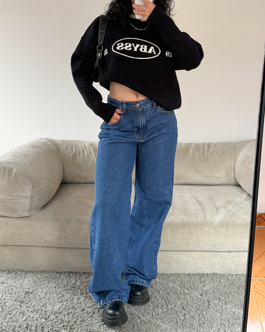 Jeans Wide Leg Classic - Tono Medio