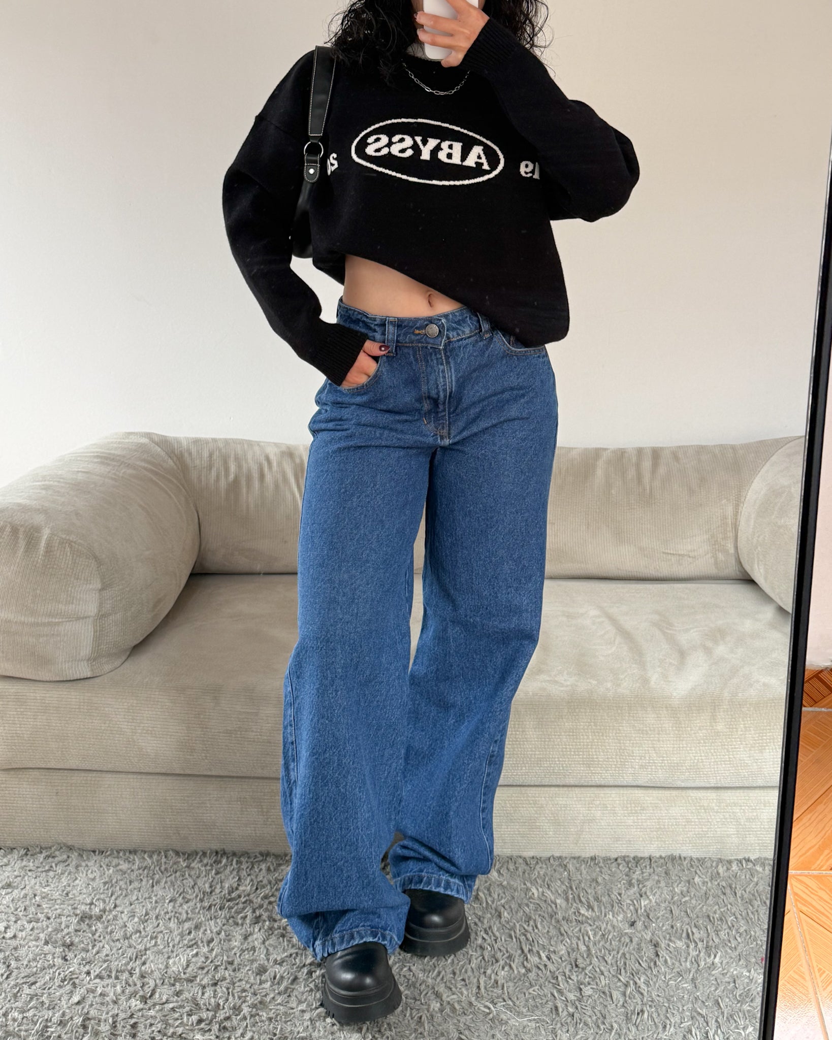 Jeans Wide Leg Classic - Tono Medio
