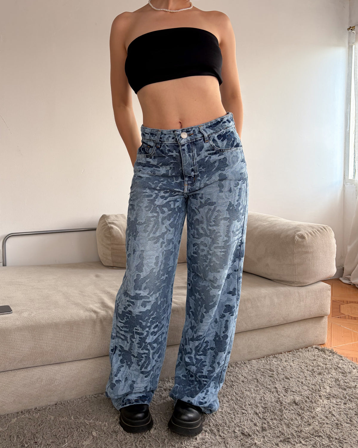 Jeans Wide Leg - Print