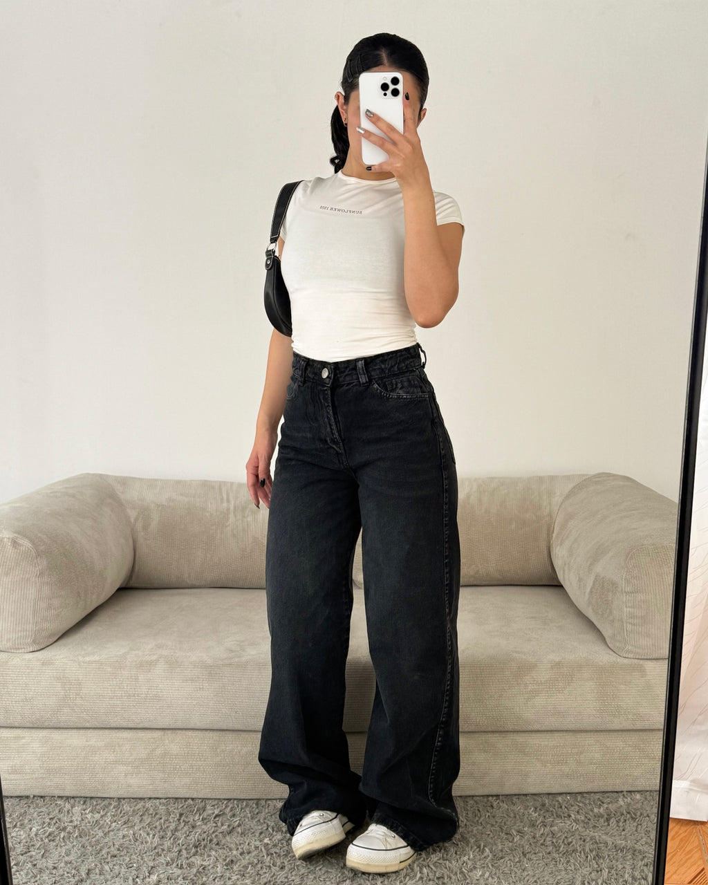 Jeans Wide Leg - Negro