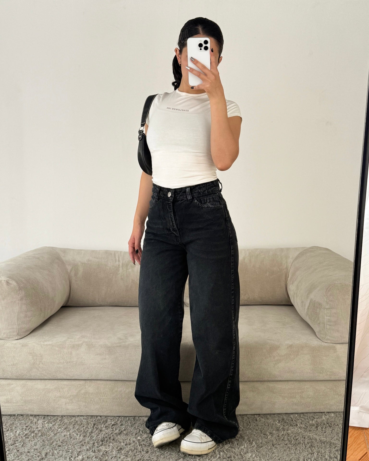 Jeans Wide Leg - Negro