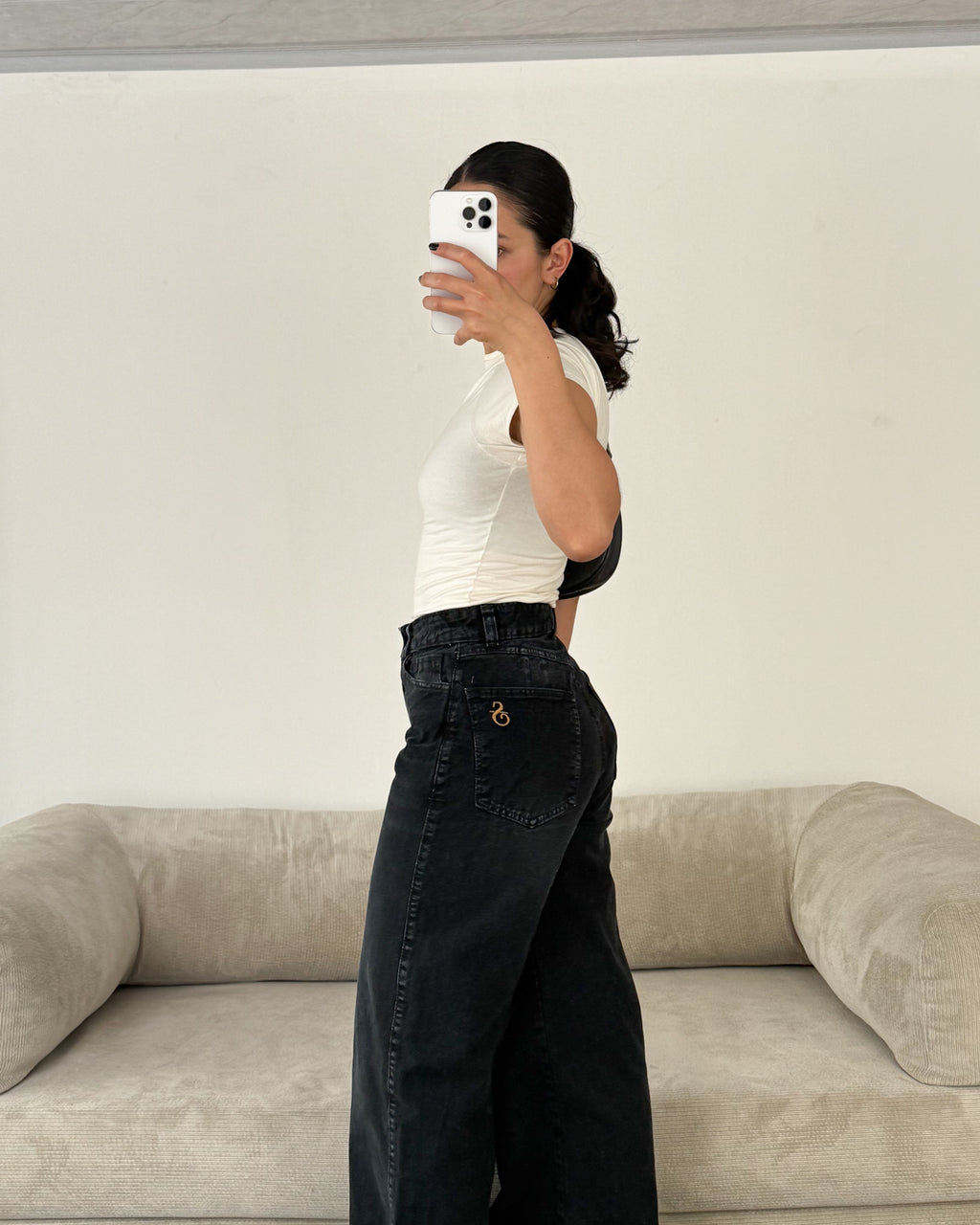 Jeans Wide Leg - Negro