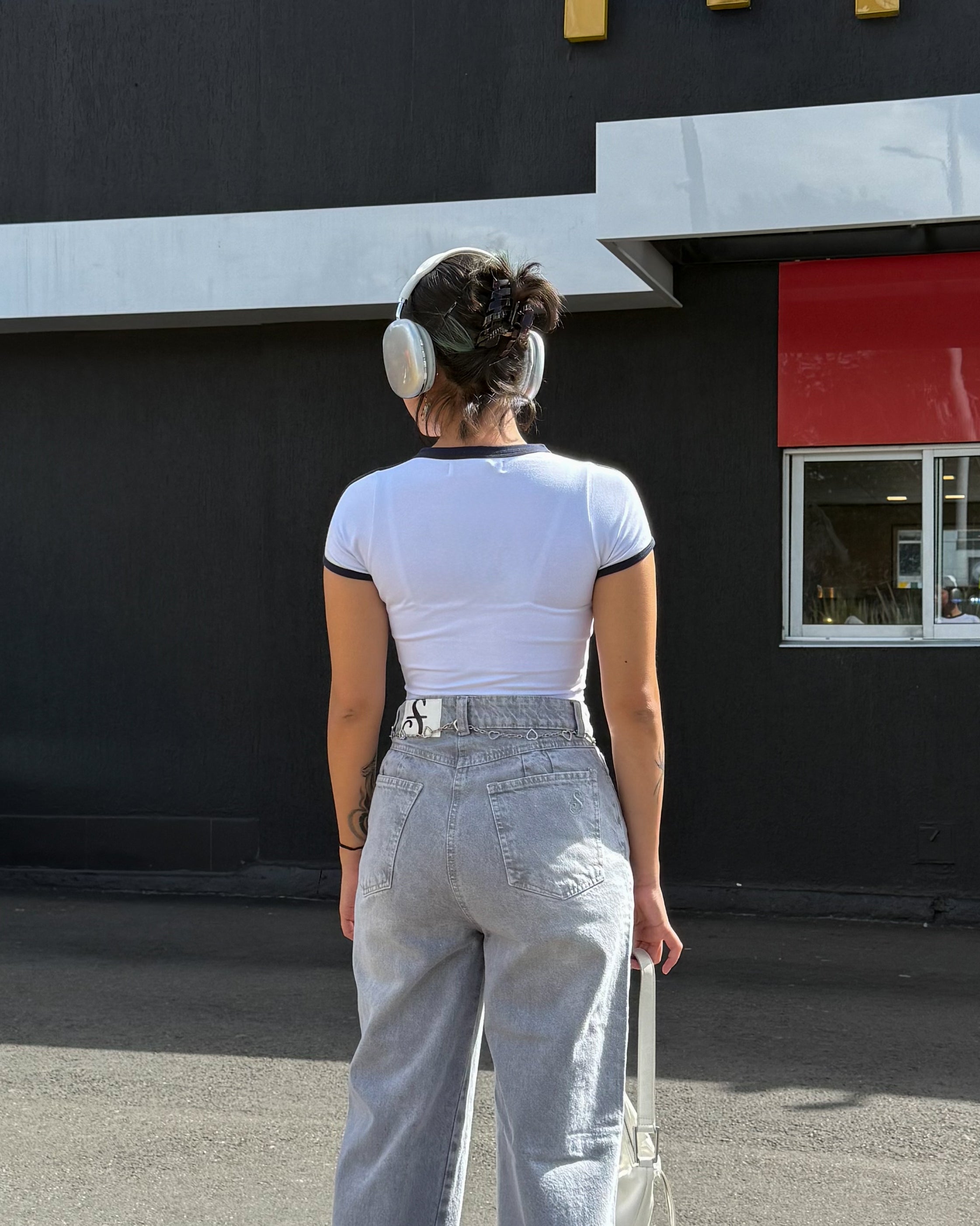 Jeans Wide Leg - Gris