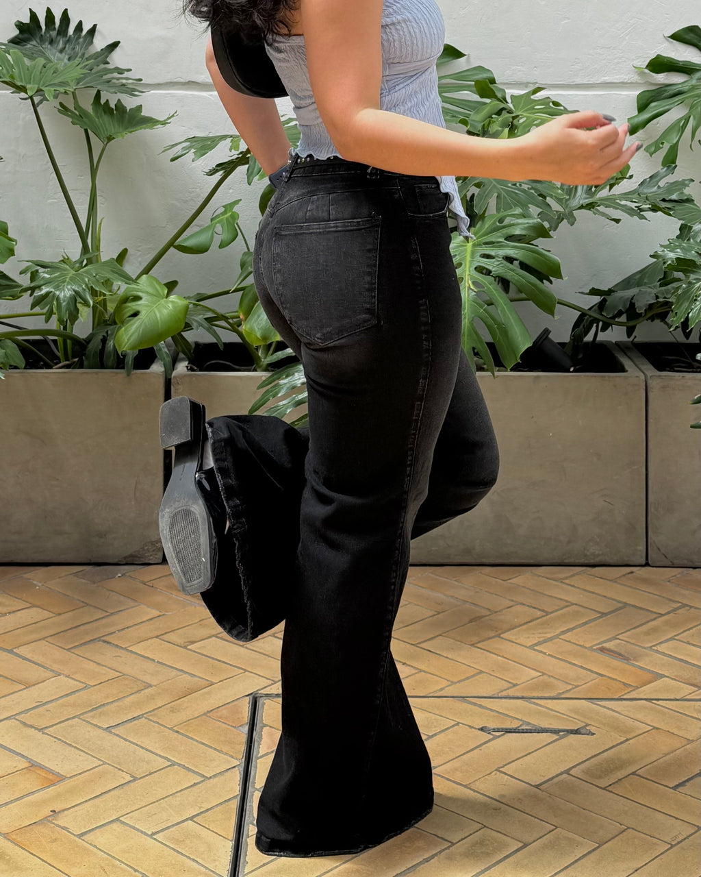 Flare Jeans Negro - Mid Waist