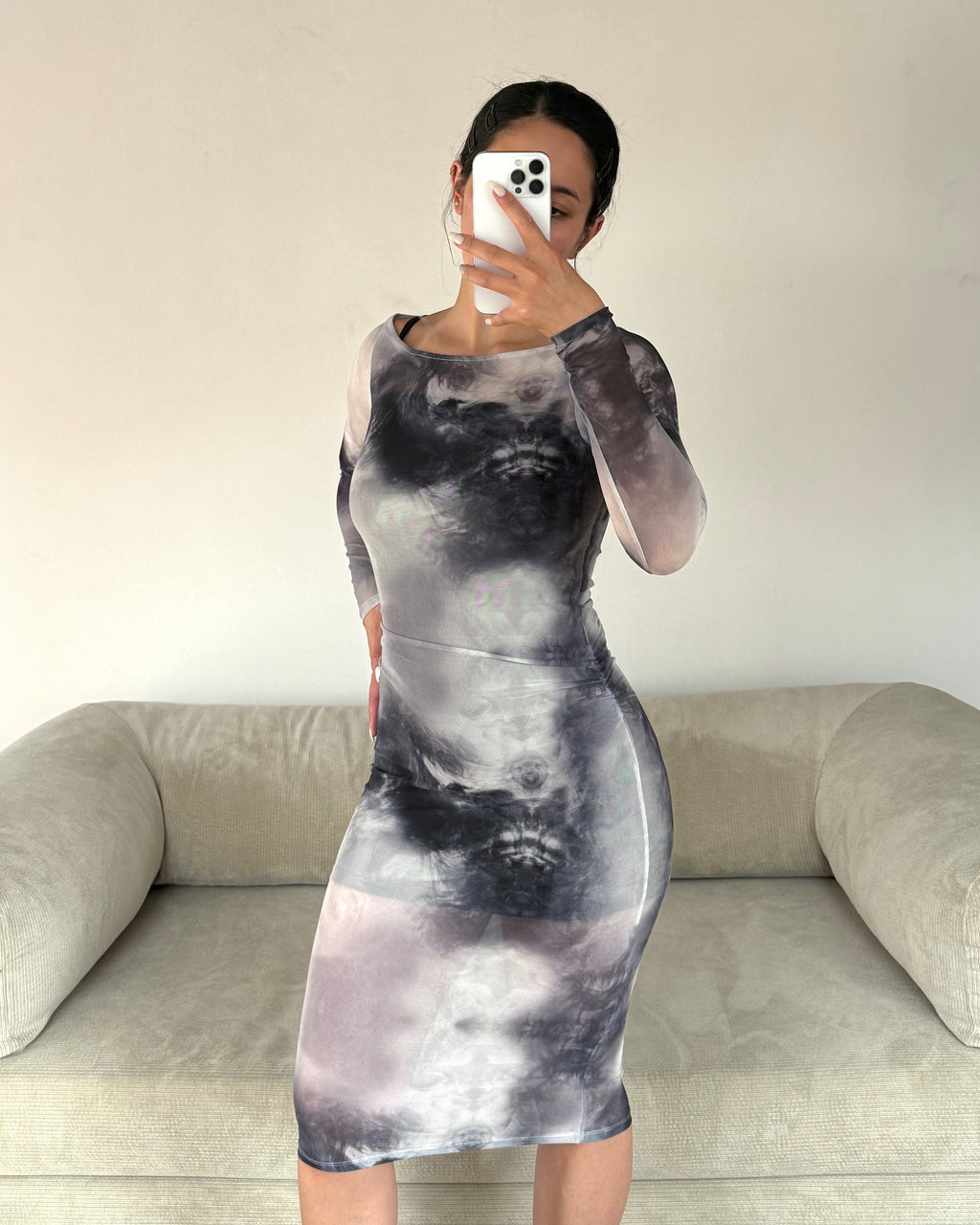 Vestido En Malla - Negro