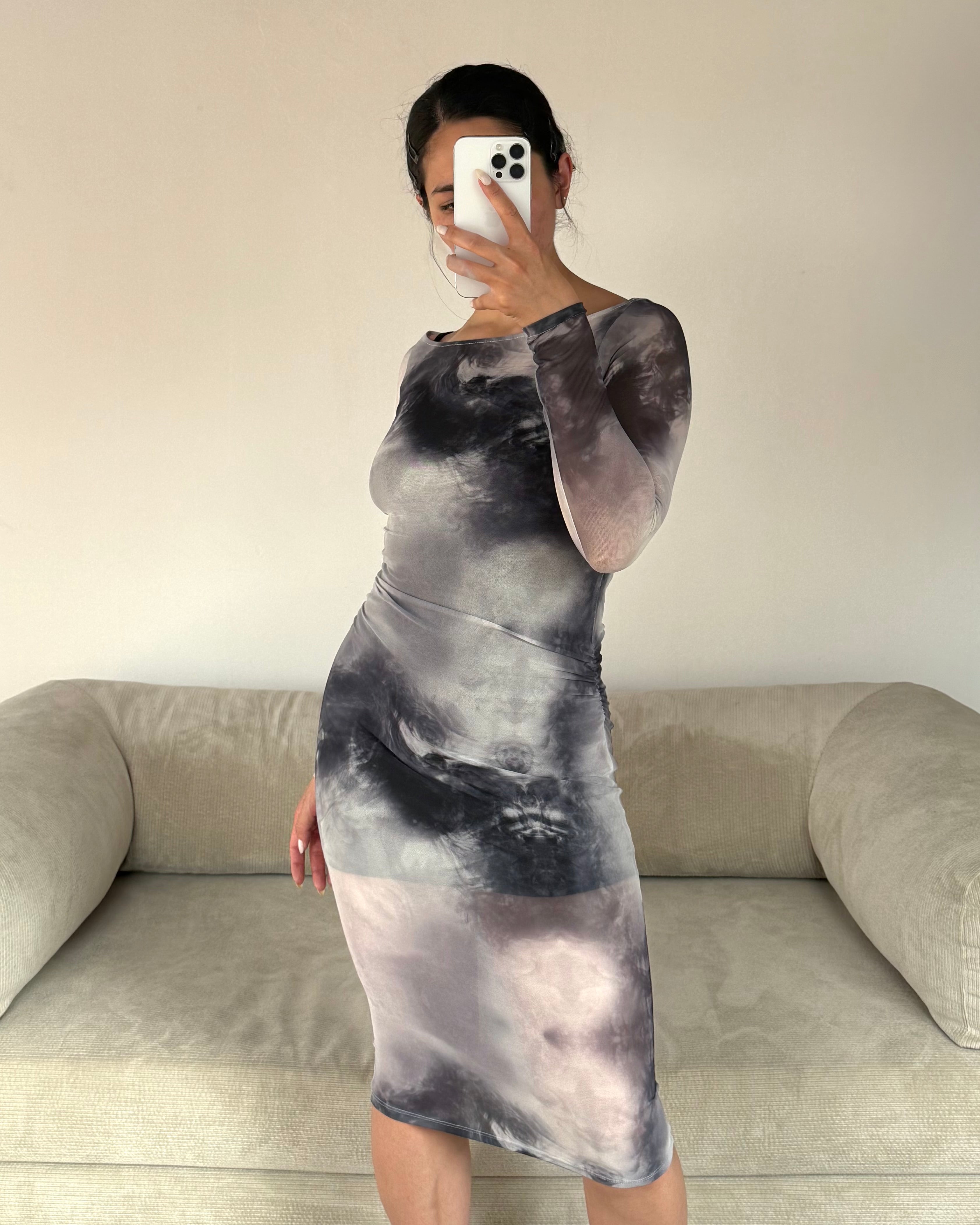 Vestido En Malla - Negro
