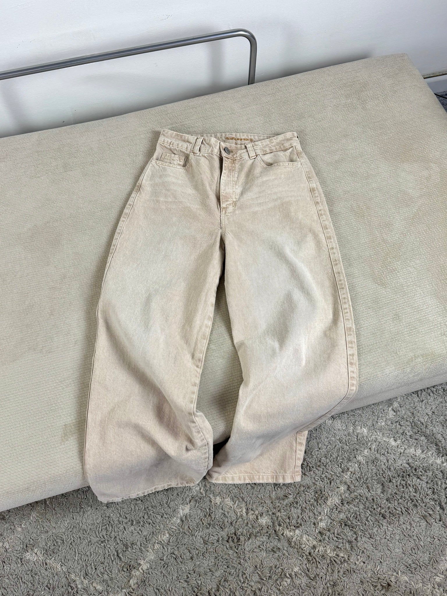 Jeans Wide Leg - Beige