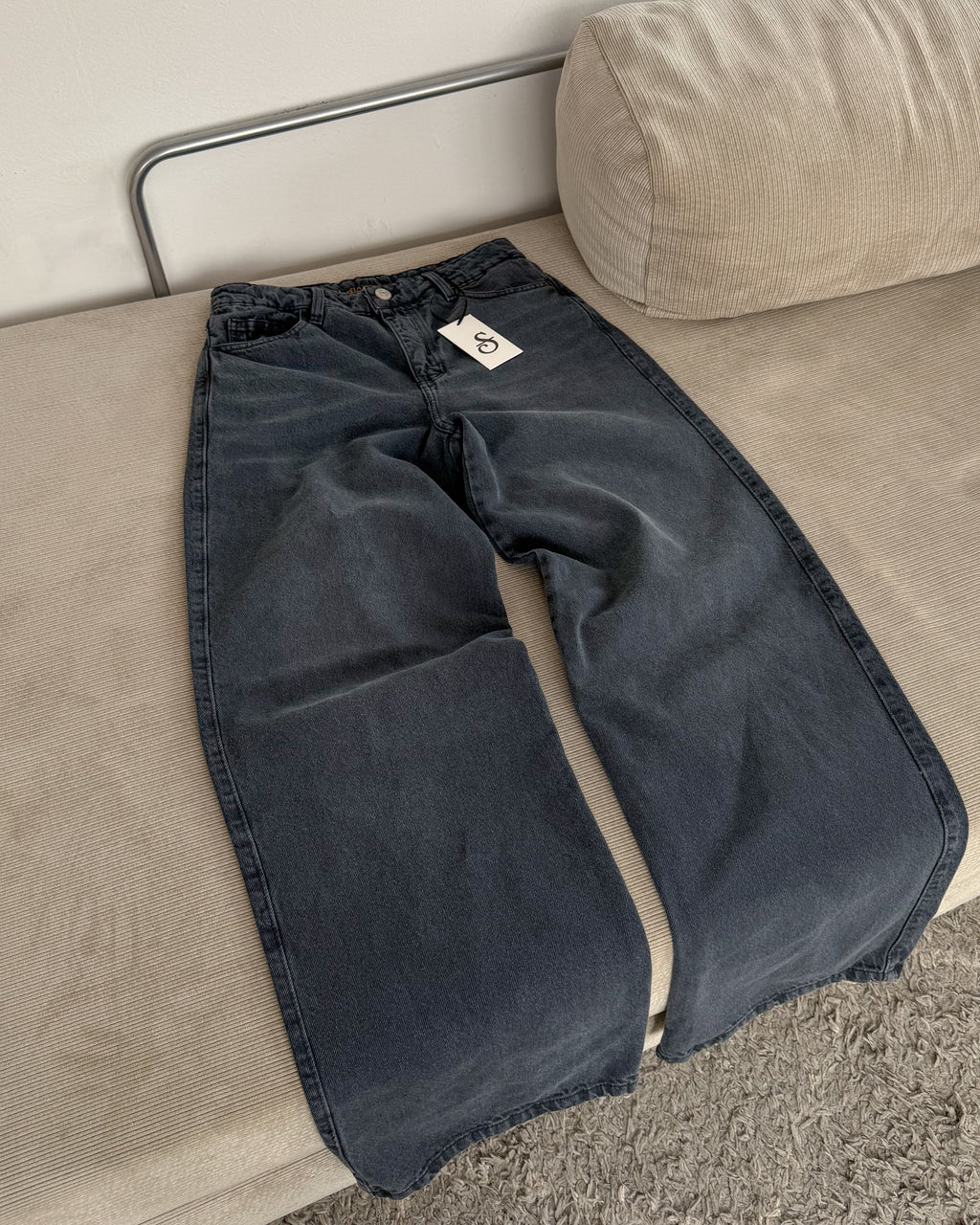 Jeans Wide Leg - Negro Carbón