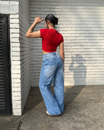 Jeans Wide Leg - Washed