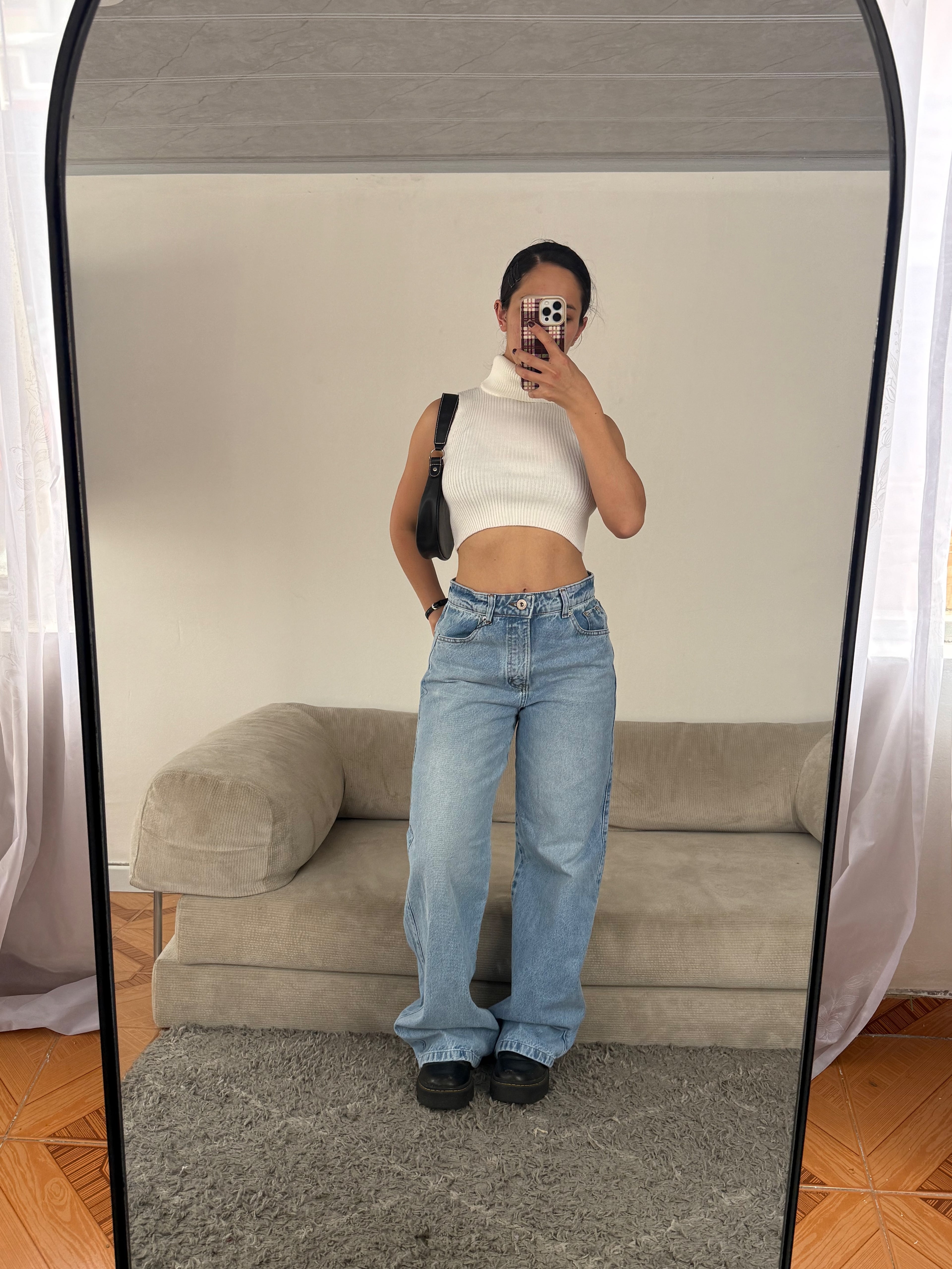 Jeans Wide Leg Washed - Claro
